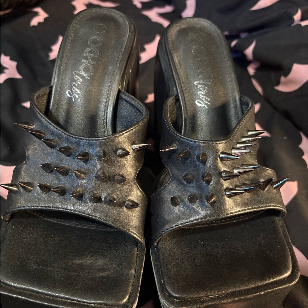 Black Spiked Women's Shoes